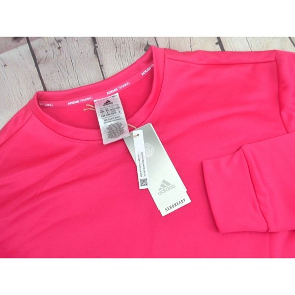 ADIDAS TRAINING Women's Aeroready GG Crewneck Sweatshirt‎ SIZE XS Pink NWT - Picture 6 of 8
